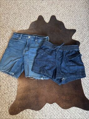 Women’s Denim Short Set — Light Blue & Dark Blue Jean Shorts